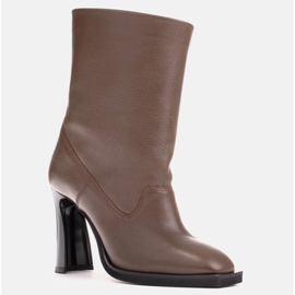 Marco Shoes Bottines en cuir souple brun 1