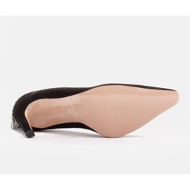 Marco Shoes Escarpins en daim avec cristaux le noir 6
