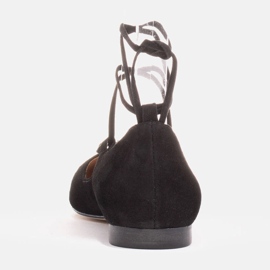 Marco Shoes Ballerines en daim avec bride autour le noir 5