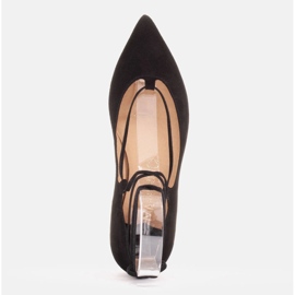 Marco Shoes Ballerines en daim avec bride autour le noir 6