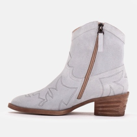 Marco Shoes Santiags en daim avec coutures décoratives 2188B-1281-045-1 bleu gris 5