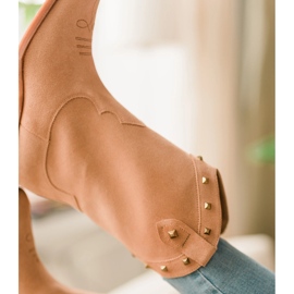 Marco Shoes Santiags en daim à jets beige 1
