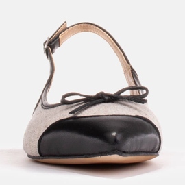 Marco Shoes Sandales en cuir naturel et tissu le noir 2