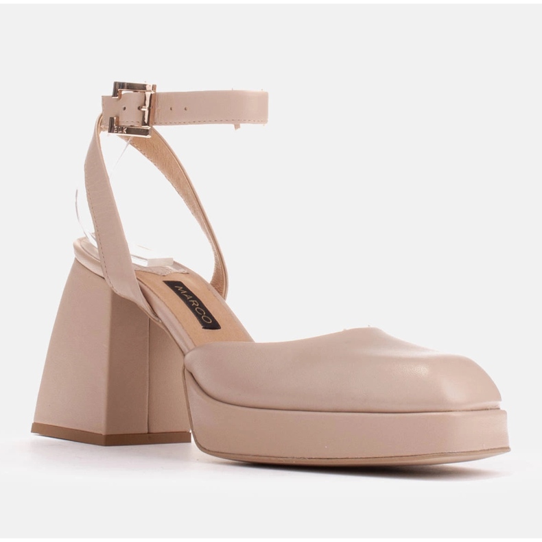 Marco Shoes Sandales sur une plateforme d'appoint beige 1