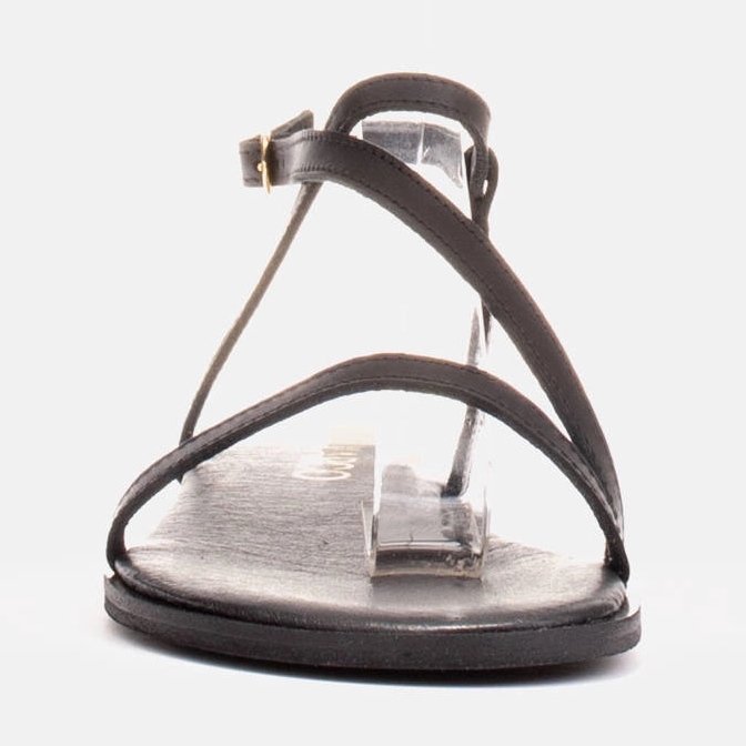 Marco Shoes Sandales en cuir à fond plat le noir 2