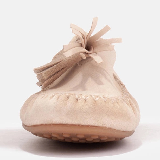 Marco Shoes Mocassin ballerine en daim beige 2