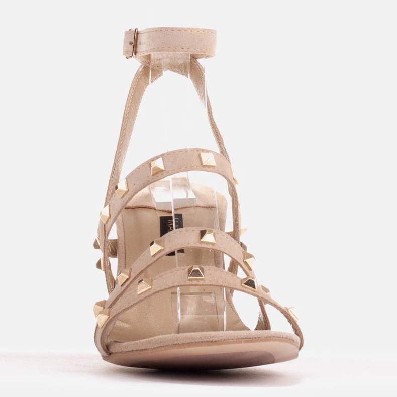 Marco Shoes Sandales en daim avec clous décoratifs beige 2