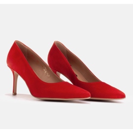 Marco Shoes Escarpins en daim élégants rouge 6