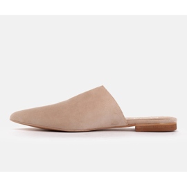Marco Shoes Chaussons en daim avec découpe beige 2