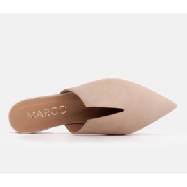 Marco Shoes Chaussons en daim avec découpe beige 5