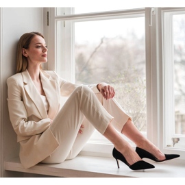 Marco Shoes Escarpins subtils en daim naturel noir 2