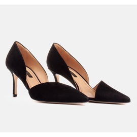 Marco Shoes Escarpins subtils en daim naturel le noir 7