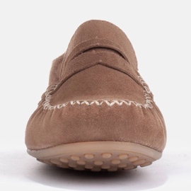 Marco Shoes Mocassins classiques en daim souple brun 1