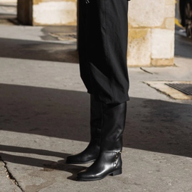 Marco Shoes Bottes d'équitation à clous noir 2