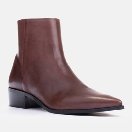 Marco Shoes Bottes subtiles en cuir souple brun 1