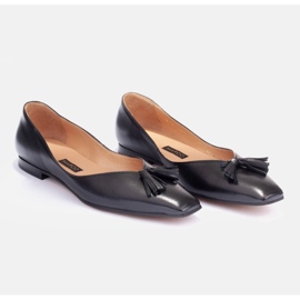 Marco Shoes Ballerines subtiles à franges le noir 2