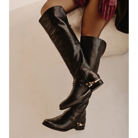 Marco Shoes Bottes en cuir avec décoration noir 1