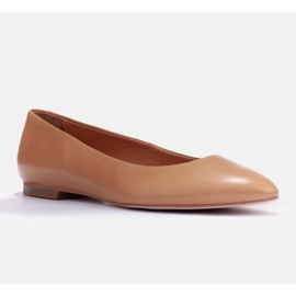 Marco Shoes Ballerines en cuir souple brun 1