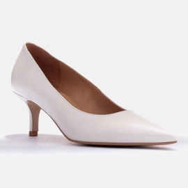 Marco Shoes Escarpins élégants avec un talon plus bas blanc 2