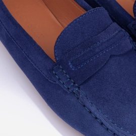 Marco Shoes Mocassins en daim bleu 8