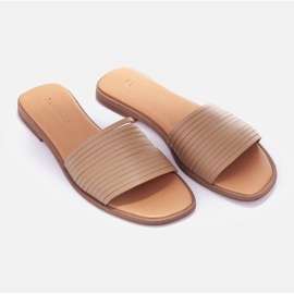 Marco Shoes Babouches en cuir beige 1 Marco Shoes Babouches en cuir beige 1