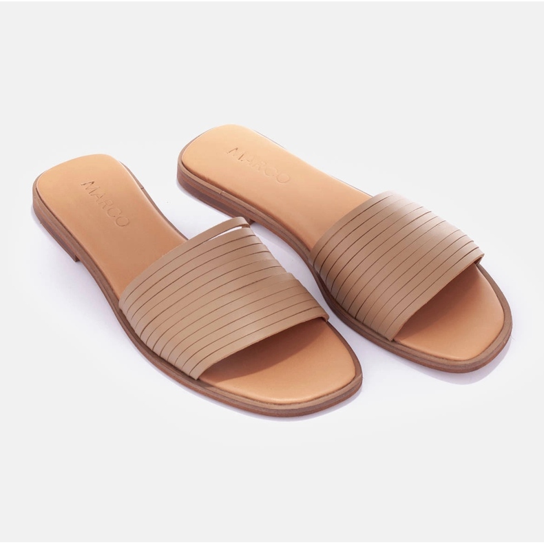 Marco Shoes Babouches en cuir beige 1 Marco Shoes Babouches en cuir beige 1