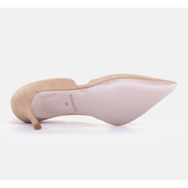 Marco Shoes Escarpins subtils en daim naturel beige 3