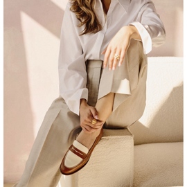 Marco Shoes Mocassins en cuir naturel brun 2