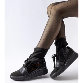Bottines chaussettes compensées Spoleto noires le noir 1