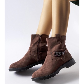 Bottes en éco-daim marron de Valente brun 1