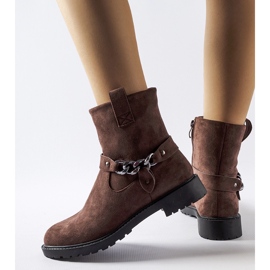 Bottes en éco-daim marron de Valente brun 2