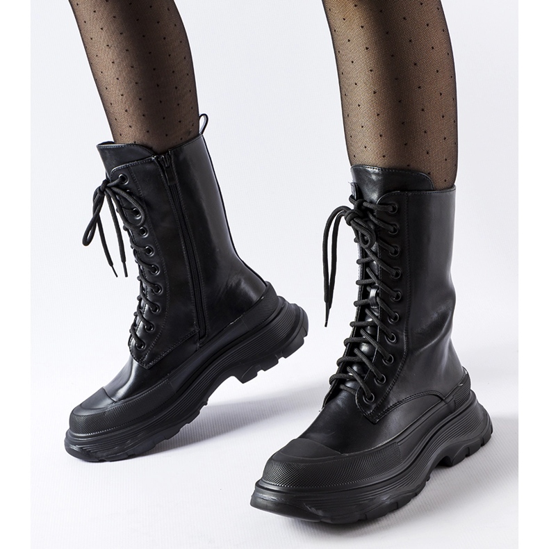 Chaussures de travail noires à semelle épaisse Crosia noire 2