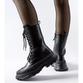 Chaussures de travail noires à semelle épaisse Crosia noire 1