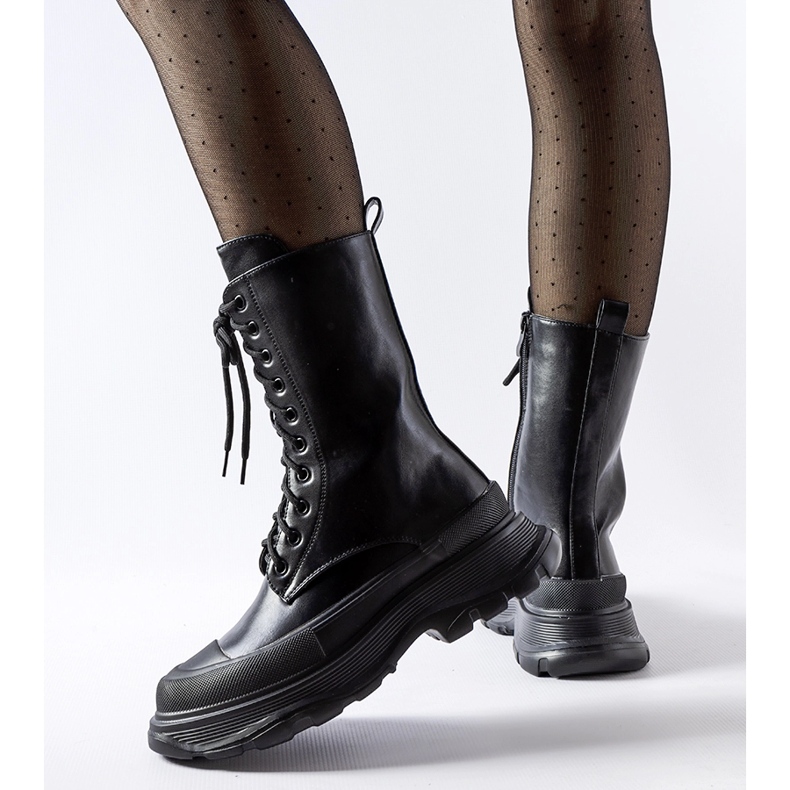 Chaussures de travail noires à semelle épaisse Crosia noire le noir 1