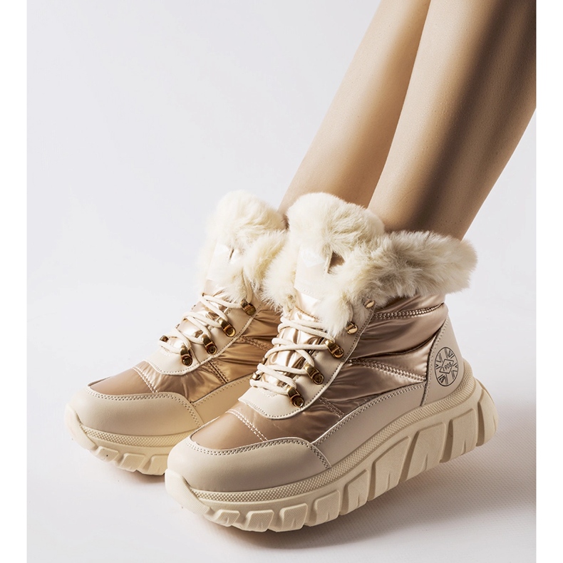 Lee Cooper LCJ-23-44-1953L bottes de neige dorées d'or 1