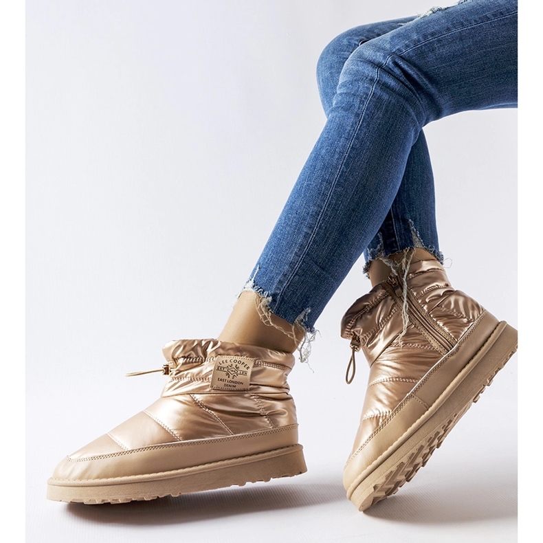 Lee Cooper LCJ-23-44-1965L bottes de neige dorées d'or 1