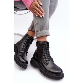 Bottines à lacets en cuir noir Big Star MM274375 1