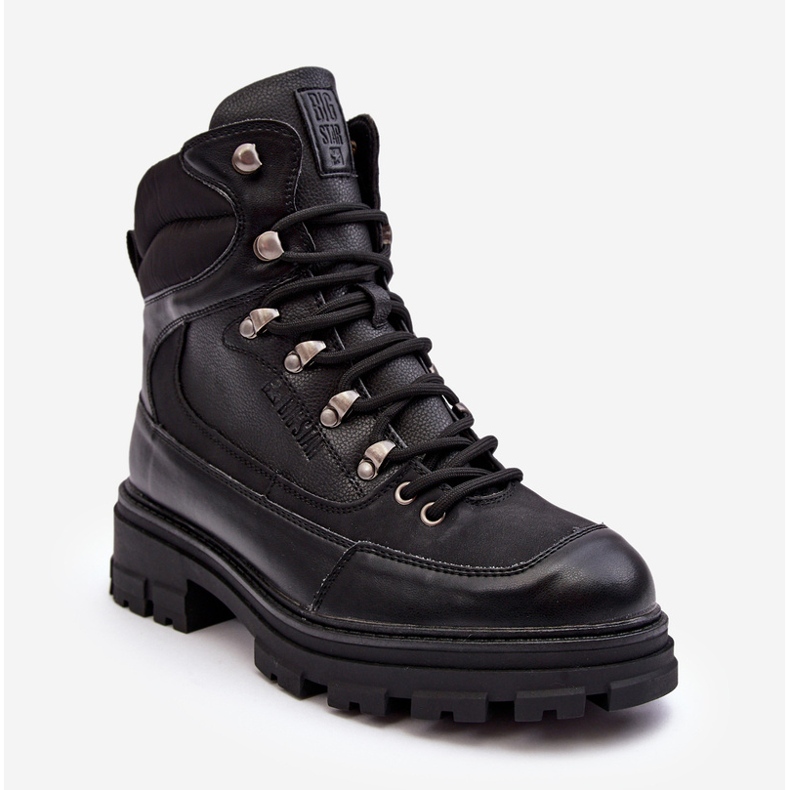 Bottines isolées à lacets pour femmes noir Big Star MM274663 le noir 2 Bottines isolées à lacets pour femmes noir Big Star MM274663 le noir 2