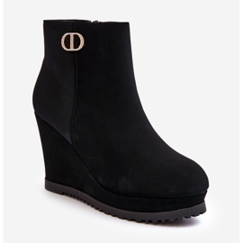 WJ2 Bottines compensées pour femme avec petite décoration, noir Bertolina 1