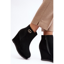 WJ2 Bottines compensées pour femme avec petite décoration, noir Bertolina le noir 3