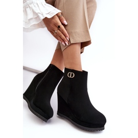 WJ2 Bottines compensées pour femme avec petite décoration, noir Bertolina le noir 7