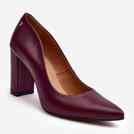 Escarpins en cuir sur talon haut Laura Messi 2624/228 Bordeaux rouge 1