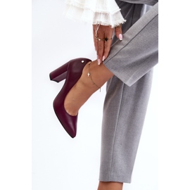Escarpins en cuir sur talon haut Laura Messi 2624/228 Bordeaux rouge 2