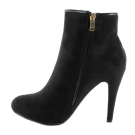 Bottes à talons hauts en daim SAS-8F8534 Noir 1