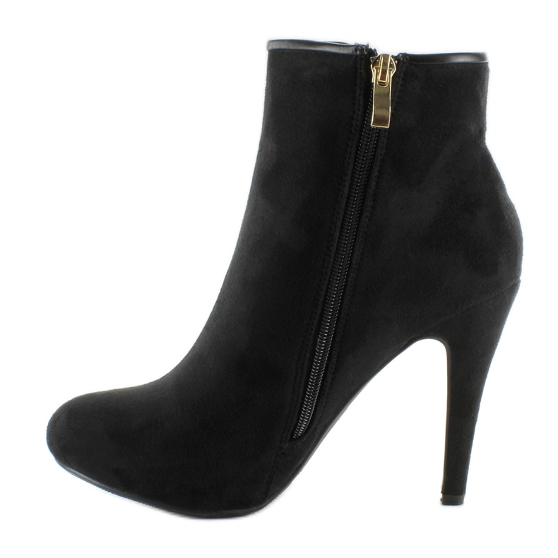 Bottes à talons hauts en daim SAS-8F8534 Noir 1