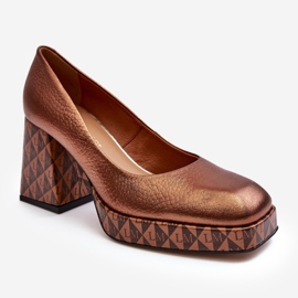 Escarpins à Talons Hauts en Cuir Laura Messi 259/819-821 Cuivre brun 1