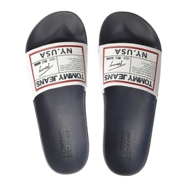 Tommy Hilfiger Tongs Tommy Jeans Patch Pool Slide M EM0EM00470 blanche 2