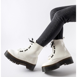 Inna Bottines à plateforme blanches avec embossage Ascea 2
