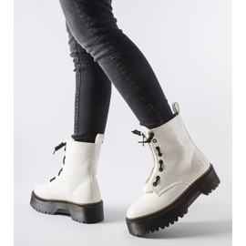 Inna Bottines à plateforme blanches avec embossage Ascea 3