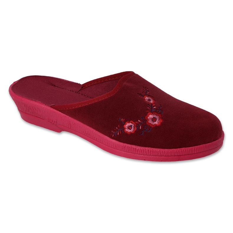 Befado chaussons femme à fleurs pu 219D480 bordeaux rouge 1